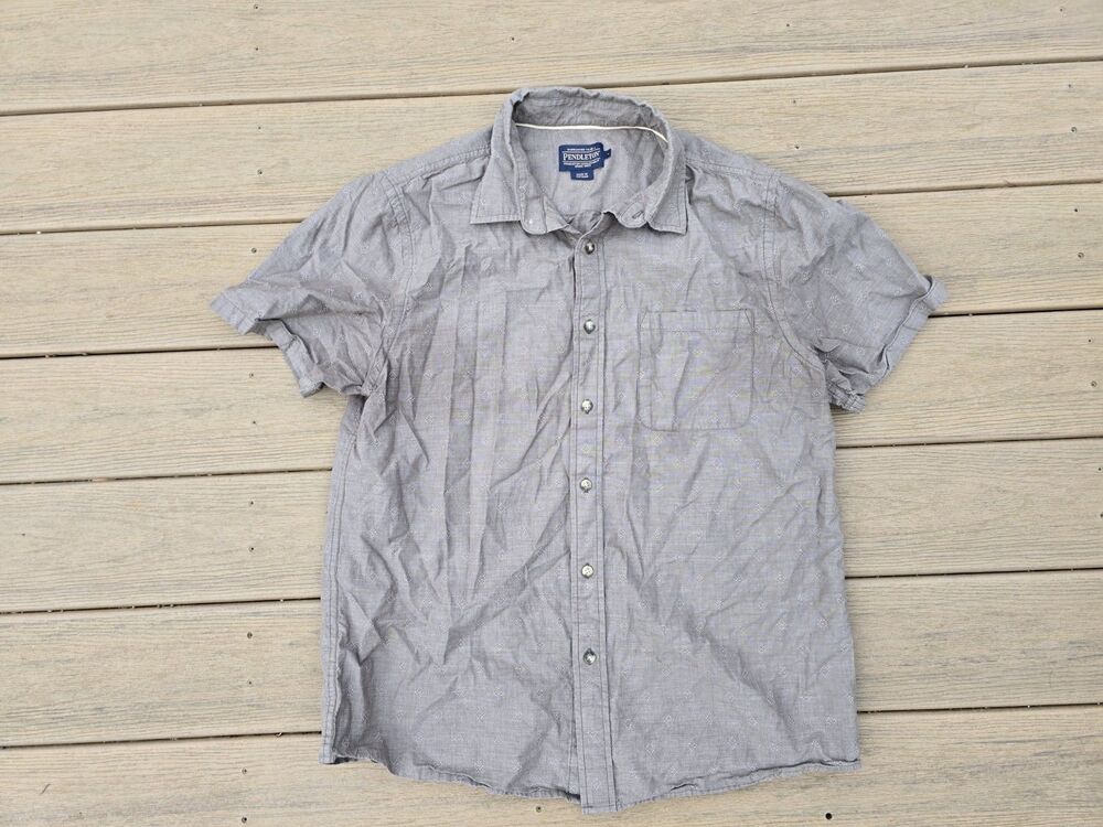 Pendleton Shirt Men's Large Brown Aztec Frontier Western Button Up
